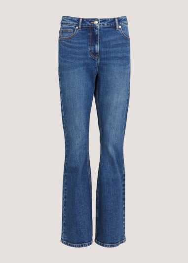 Mid Wash Skinny Flared Jeans