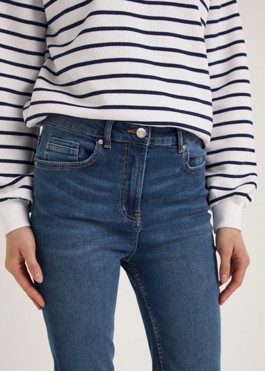 Dark Wash Slim Fit Turn Up Jeans