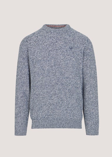 Lincoln Blue Ribbed Crew Neck Jumper