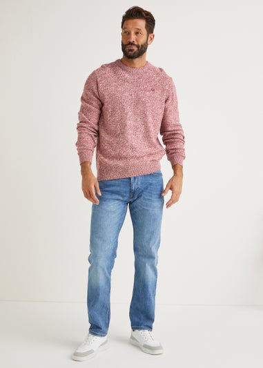 Lincoln Berry Ribbed Crew Neck Jumper