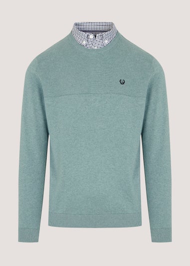 Lincoln Teal Mock Shirt Jumper