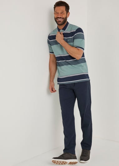 Lincoln Green Stripe Oxford Polo Shirt