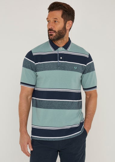 Lincoln Green Stripe Oxford Polo Shirt