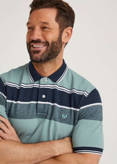 Lincoln Green Stripe Oxford Polo Shirt