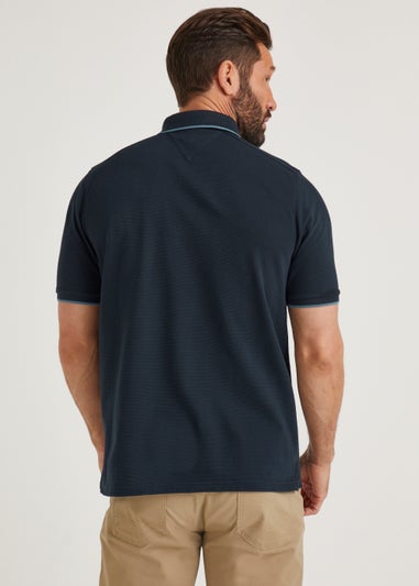 Lincoln Navy Textured Polo Shirt