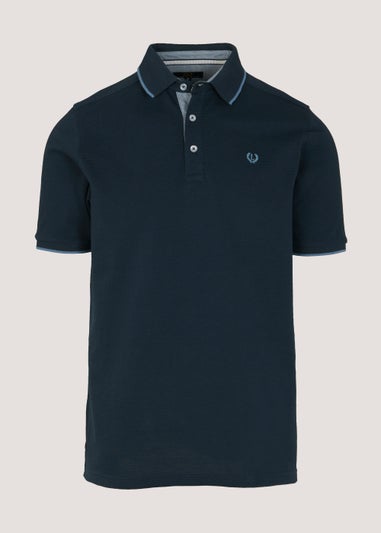 Lincoln Navy Textured Polo Shirt