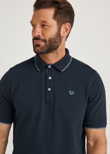 Lincoln Navy Textured Polo Shirt