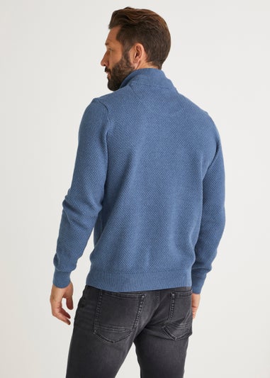 Lincoln Navy Quarter Zip Mock Neck Sweatshirt