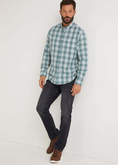 Lincoln Green Check Flannel Shirt - Matalan