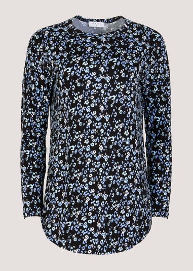 Multicoloured Animal Print Viscose Longline Top