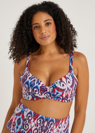 Multicoloured Tie Dye Shapewear Bikini Top