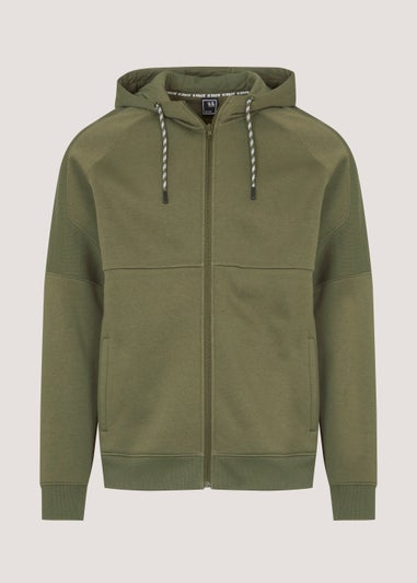 US Athletic Khaki Military Zip Up Hoodie