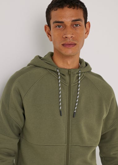 US Athletic Khaki Military Zip Up Hoodie