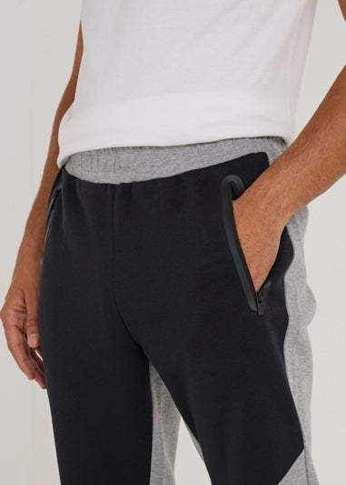 US Athletic Grey & Black Bonded Joggers