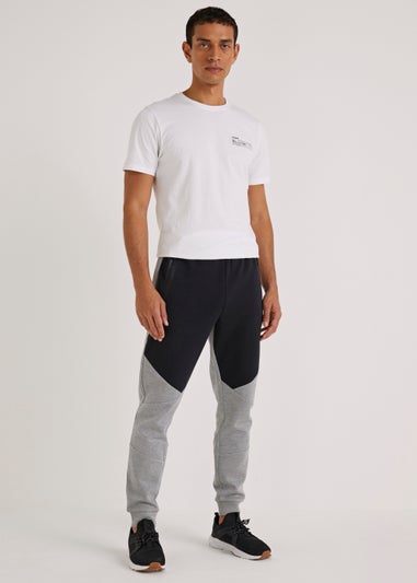 US Athletic Grey & Black Bonded Joggers