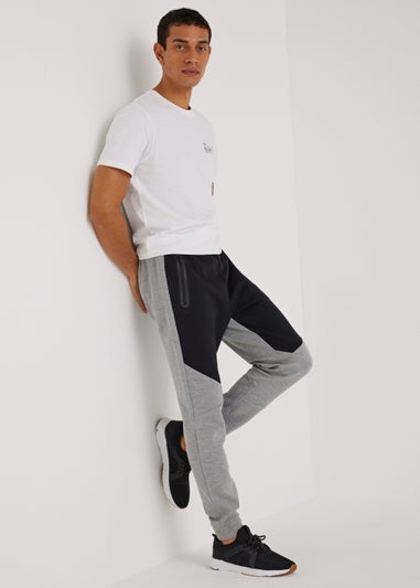 US Athletic Grey & Black Bonded Joggers