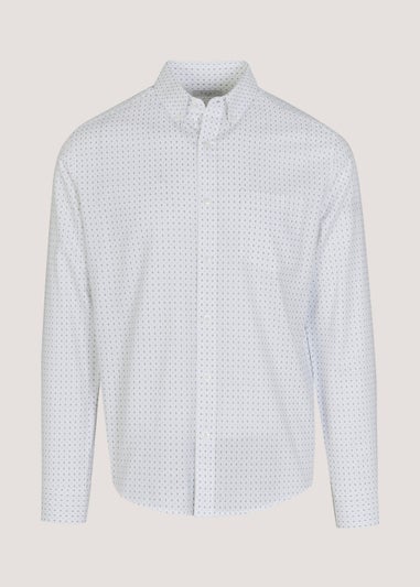 White Print Oxford Shirt