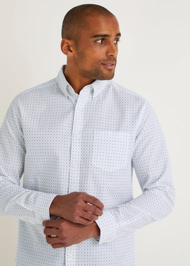 White Print Oxford Shirt