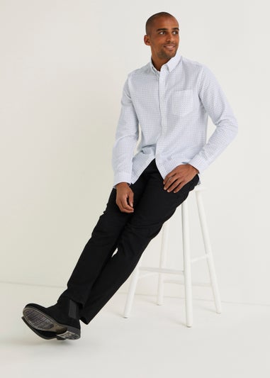 White Print Oxford Shirt