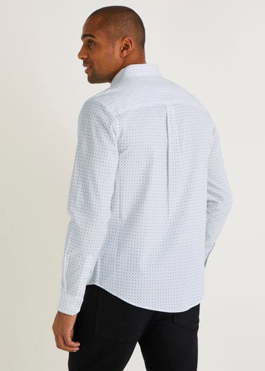 White Print Oxford Shirt