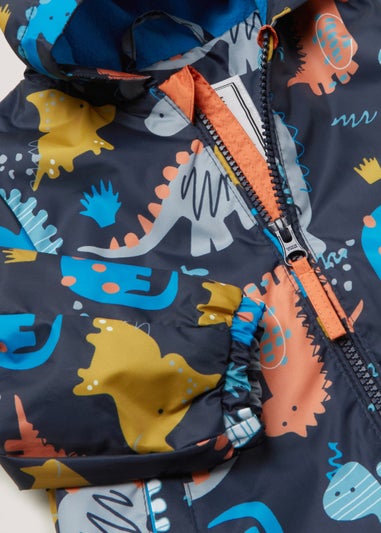 Boys Navy Dinosaur Rain Jacket (9mths-6yrs)