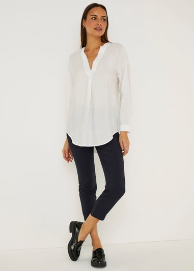 Et Vous White Popover Blouse