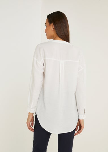 Et Vous White Popover Blouse