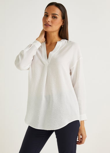 Et Vous White Popover Blouse