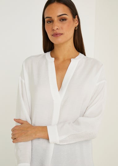Et Vous White Popover Blouse