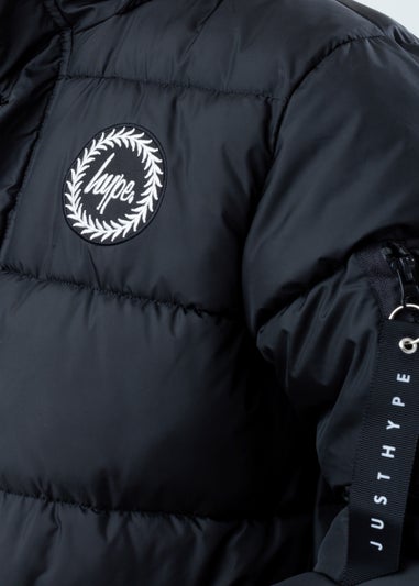 Kids HYPE. Black Faux Fur Explorer Jacket