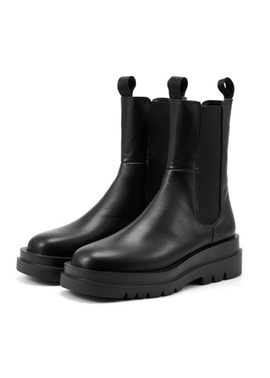 NOVO Black Zwolle Wide Fit Chunky Ankle Boots