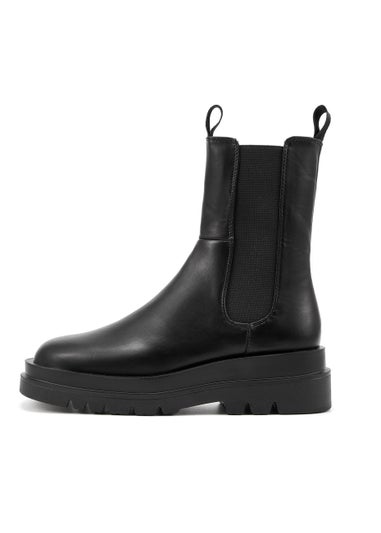 NOVO Black Zwolle Wide Fit Chunky Ankle Boots