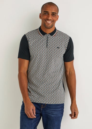 Black Panel Smart Polo Shirt