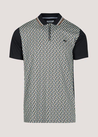 Black Panel Smart Polo Shirt