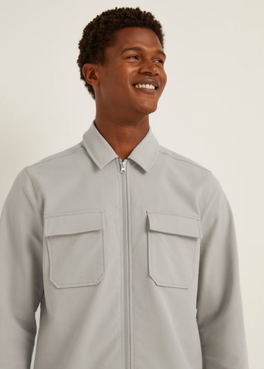 T&W Grey Woven Shacket