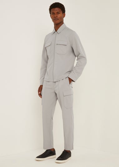T&W Grey Woven Shacket