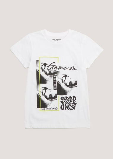 Boys White Skater T-Shirt (4-13yrs)