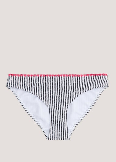 White Stripe Mini Bikini Bottoms