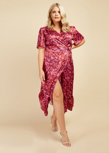 Little Mistress Pink Floral Midaxi Dress