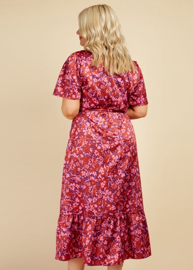 Little Mistress Pink Floral Midaxi Dress