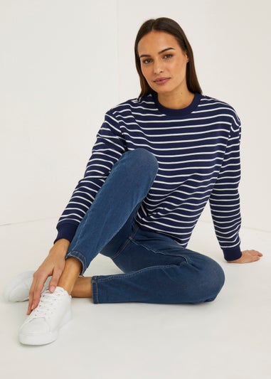 Navy Stripe Sweatshirt