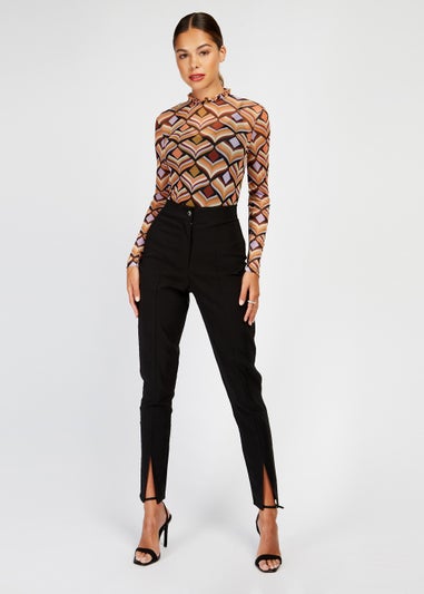 Girls on Film Geo Print Mesh Top