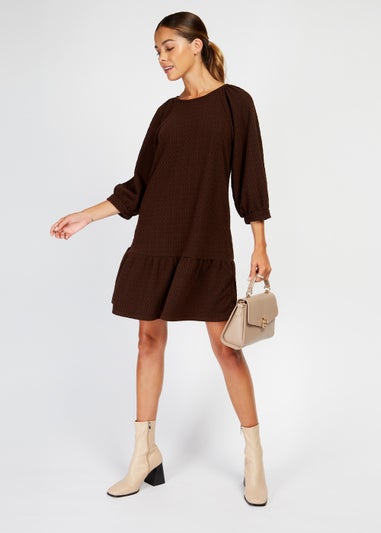 Girls on Film by Dani Dyer Chocolate Cable Knit Mini Dress