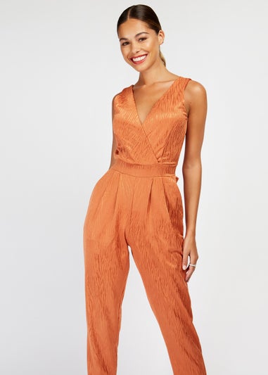 Girls on Film Animal Print Brocade Jumpsuit