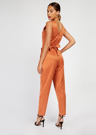 Girls on Film Animal Print Brocade Jumpsuit