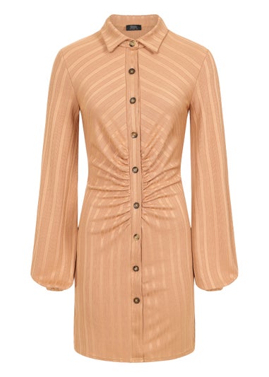 Girls on Film by Dani Dyer Camel Ribbed Mini Dress