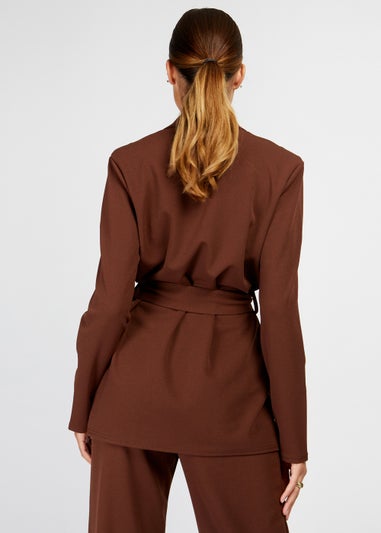 Girls on Film Chocolate Tie Waist Blazer