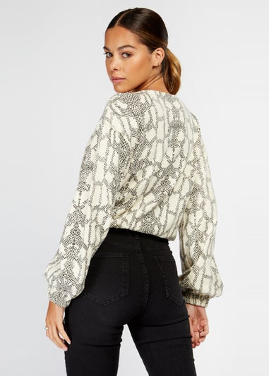 Girls on Film by Dani Dyer Animal Print Knitted Jumper