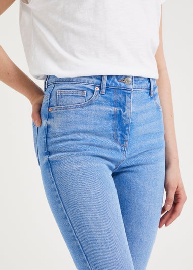 Bright Blue Skinny Flared Jeans