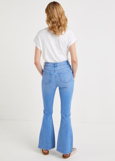 Bright Blue Skinny Flared Jeans